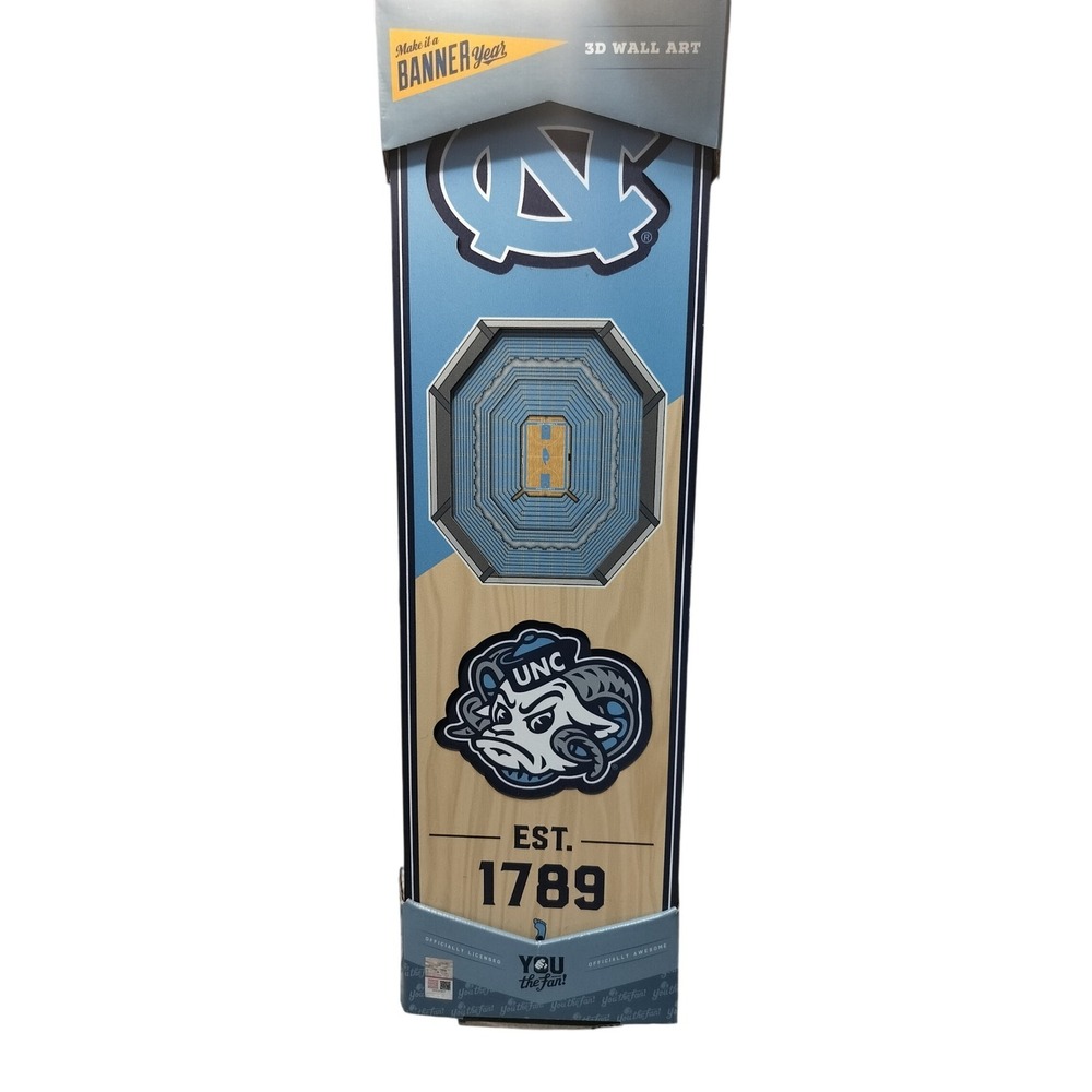 UNC Tar Heels YouTheFan 3D Wall Art Premium Banner 6x19 North Carolina Stadium‎